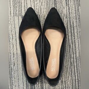 Black Pointed Toe Suede & Leather Flats Loafers (Women’s 6.5M)